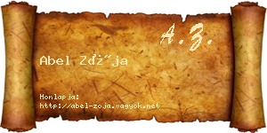Abel Zója névjegykártya